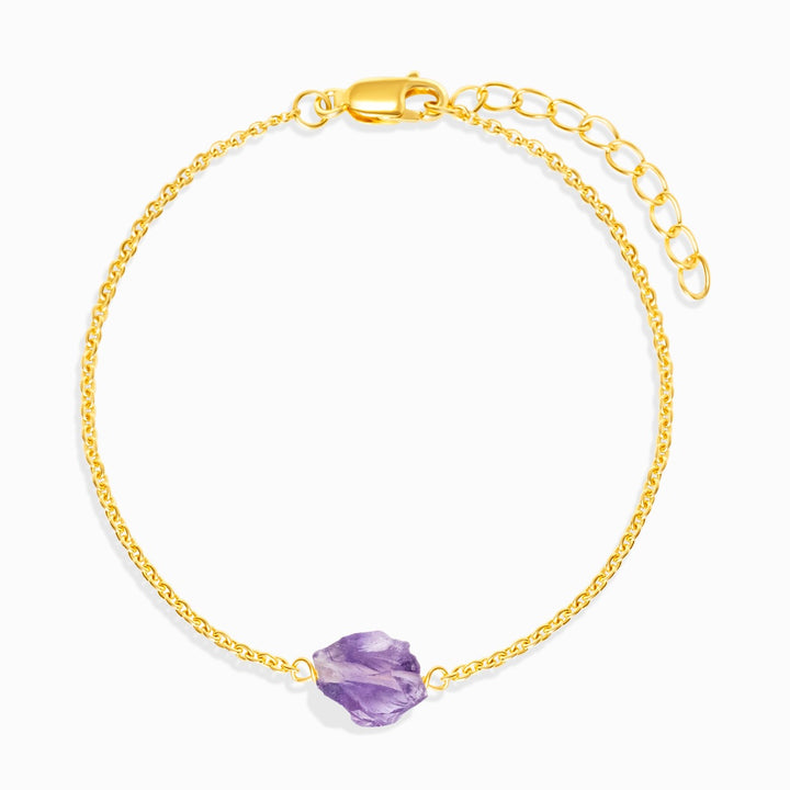 Armband Roher Mini Amethyst Gold