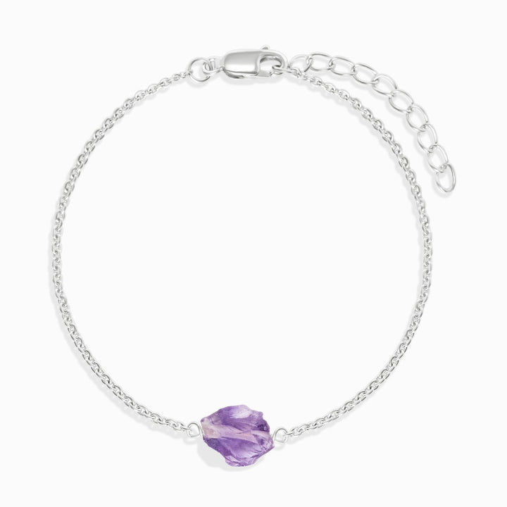 Armband Roher Mini Amethyst Silber