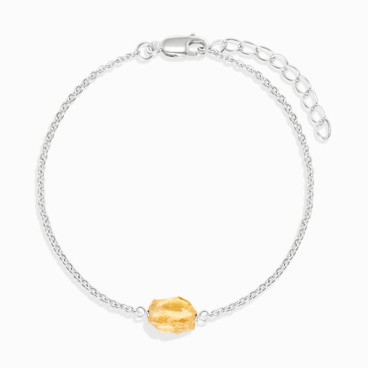 Armband Roher Mini Citrin Silber