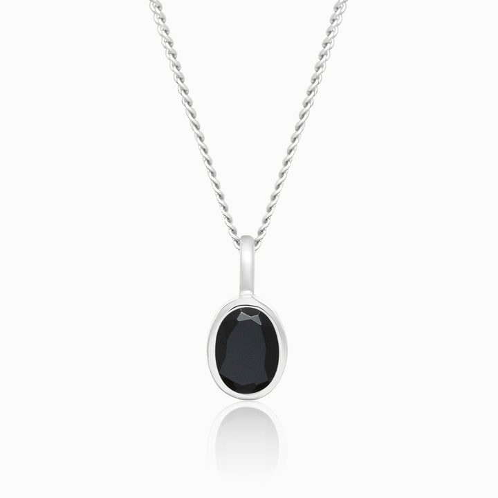 Anhänger Juli Schwarzer Onyx Silber