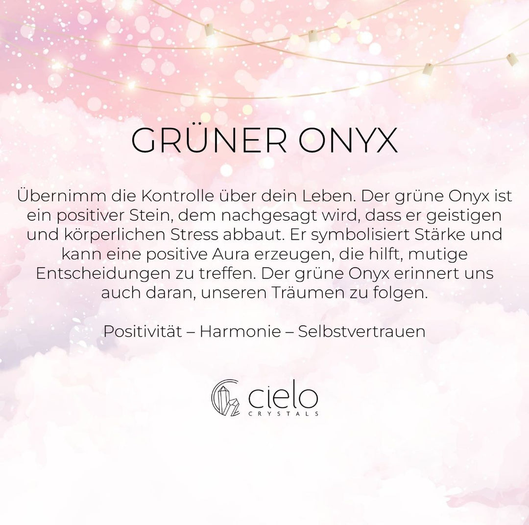 Ohrstecker Flora Zwei Blätter Grüner Onyx Gold