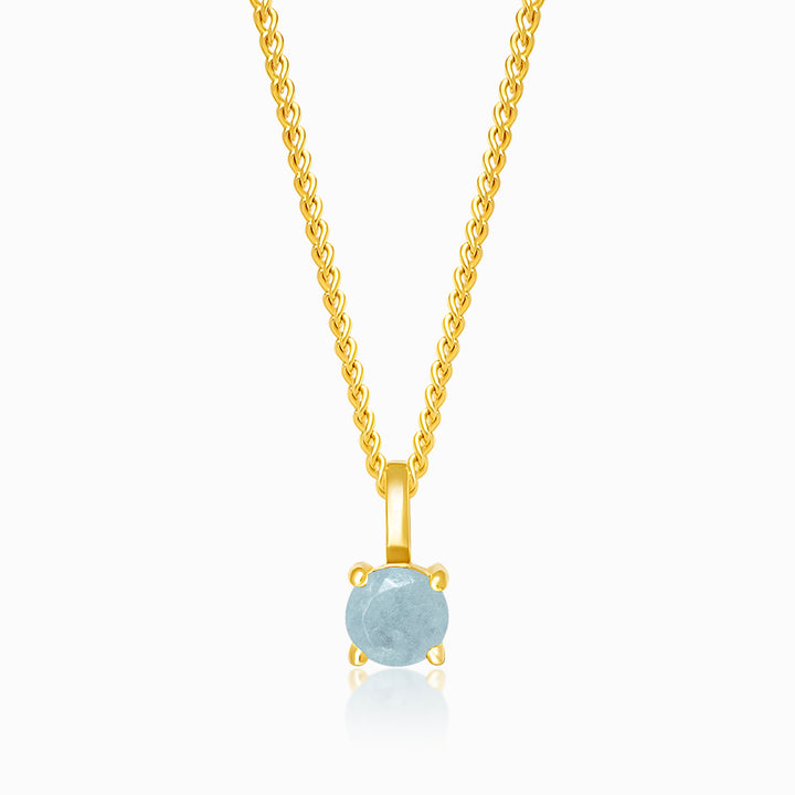 Kristall Charme Aquamarin Gold