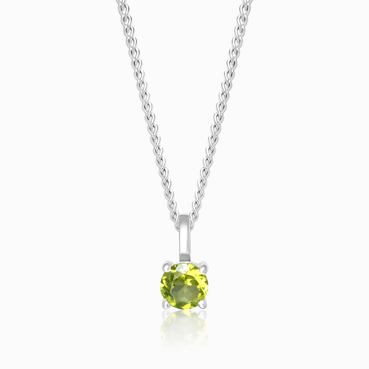 Kristall Charme Peridot Silber