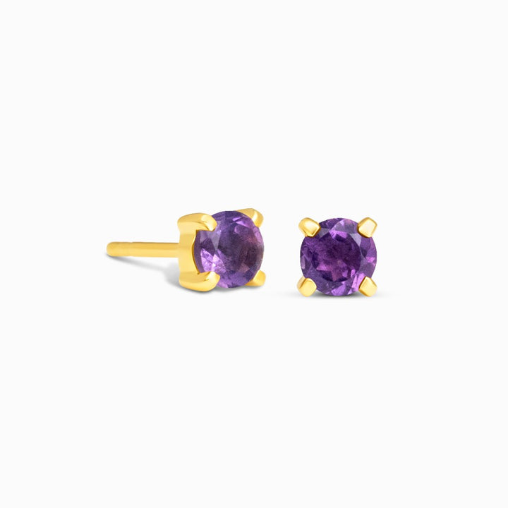 Kristall Ohrstecker Amethyst Gold