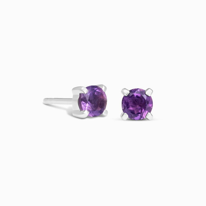 Kristall Ohrstecker Amethyst Silber