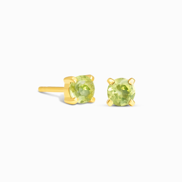 Kristall Ohrstecker Peridot Gold