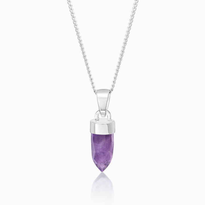 Anhänger Kristall Spitze Mini Amethyst Silber