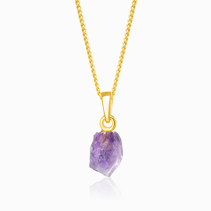 Anhänger Roher Mini Amethyst Gold