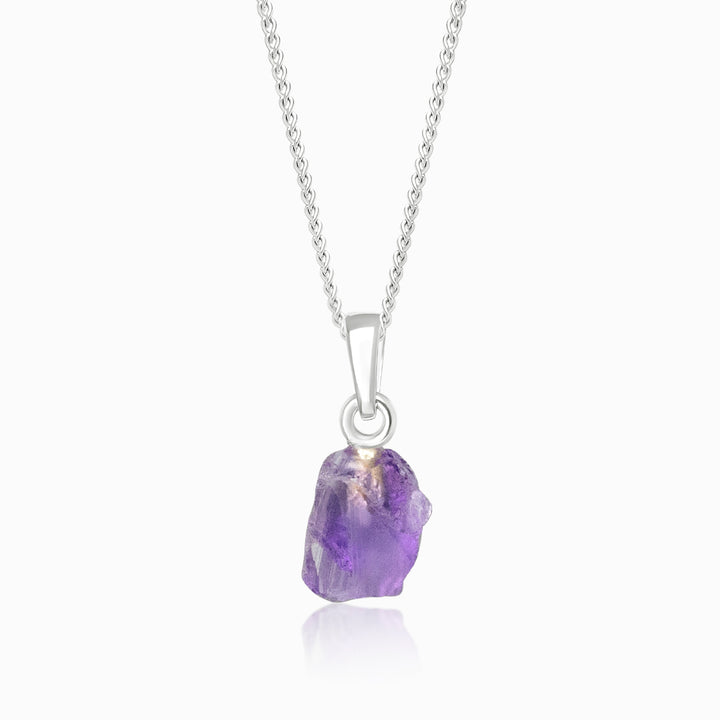 Anhänger Roher Mini Amethyst Silber