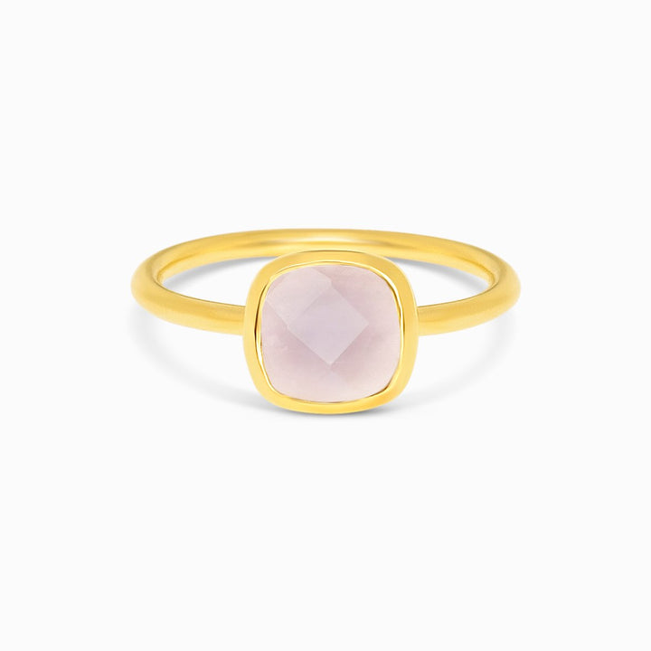 Ring Elegance Rosenquarz Gold