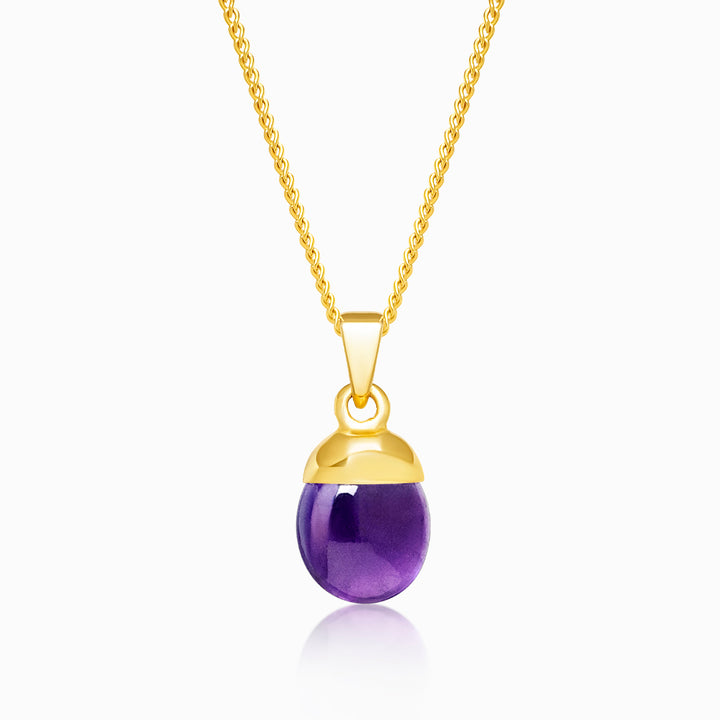 Anhänger Trommelsteine Amethyst Gold