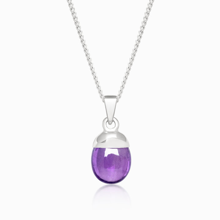 Anhänger Trommelsteine Amethyst Silber