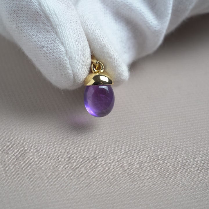 Anhänger Trommelsteine Amethyst Gold