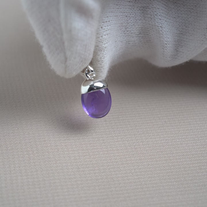 Anhänger Trommelsteine Amethyst Silber